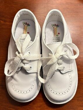 Bambi Boys White Classic Mary Jane Dress Shoes with Laces 11.5